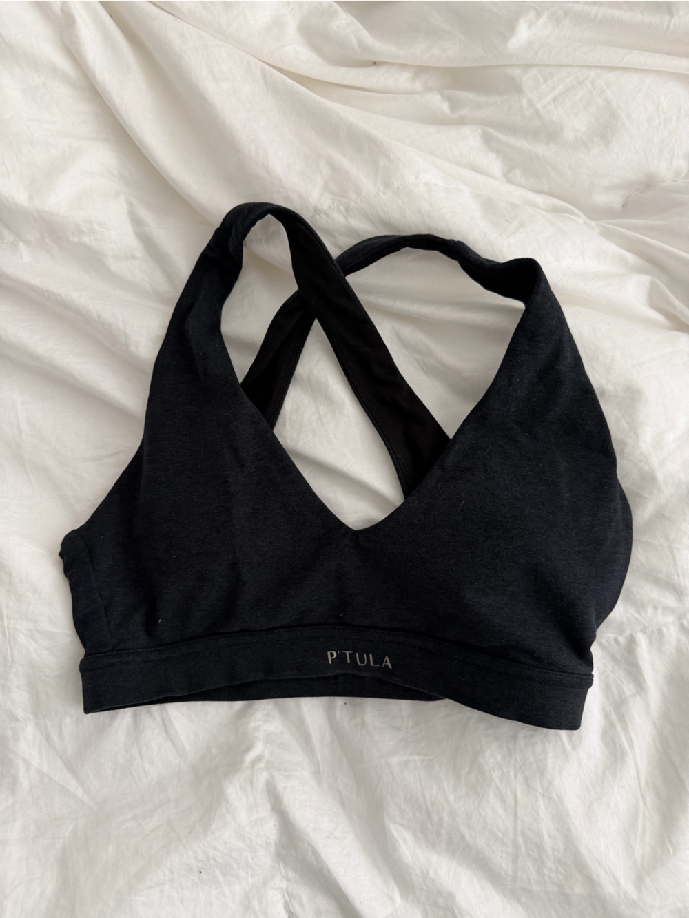 P'tula Black Cross-Back Sports bra
